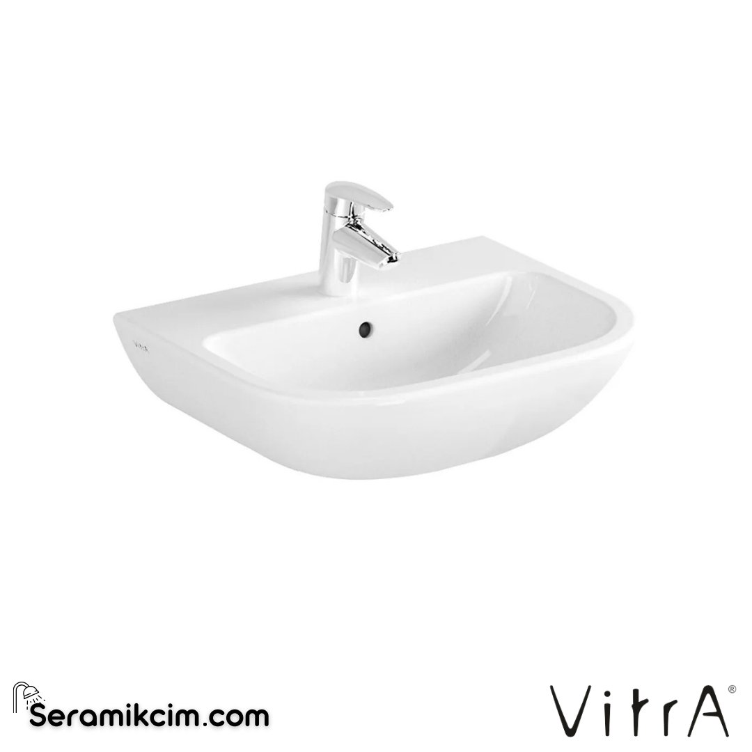 Vitra S20 Lavabo Kompakt, 50X42 Cm Tek Armatür Delikli, Su Taşma Delikli, Beyaz - 5501L003-0001