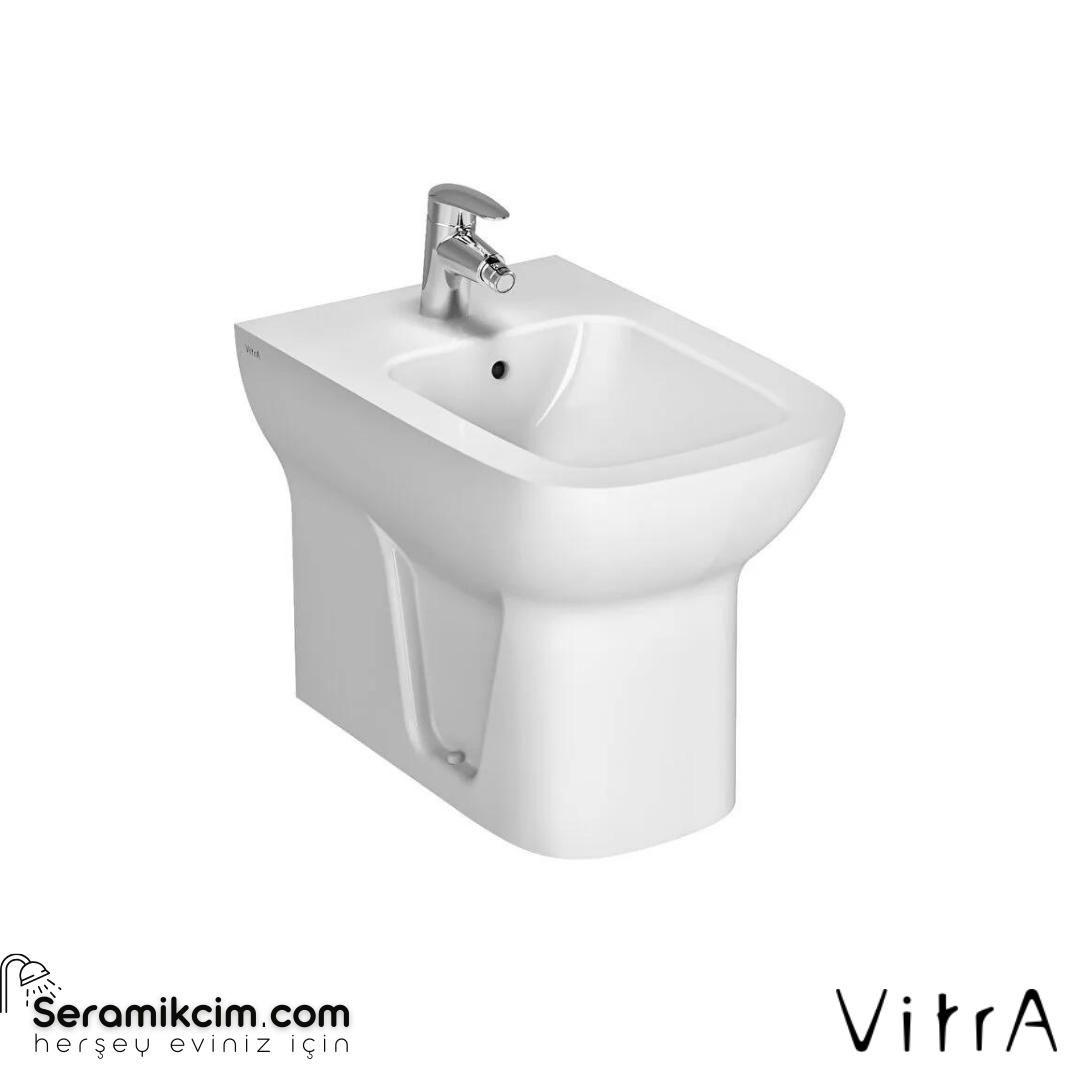 Vitra S20 Yerden Bide Duvara Tam Dayalı, 54 Cm Tek Armatür Delikli, Su Taşma Delikli, Yanlardan Delikli, Beyaz