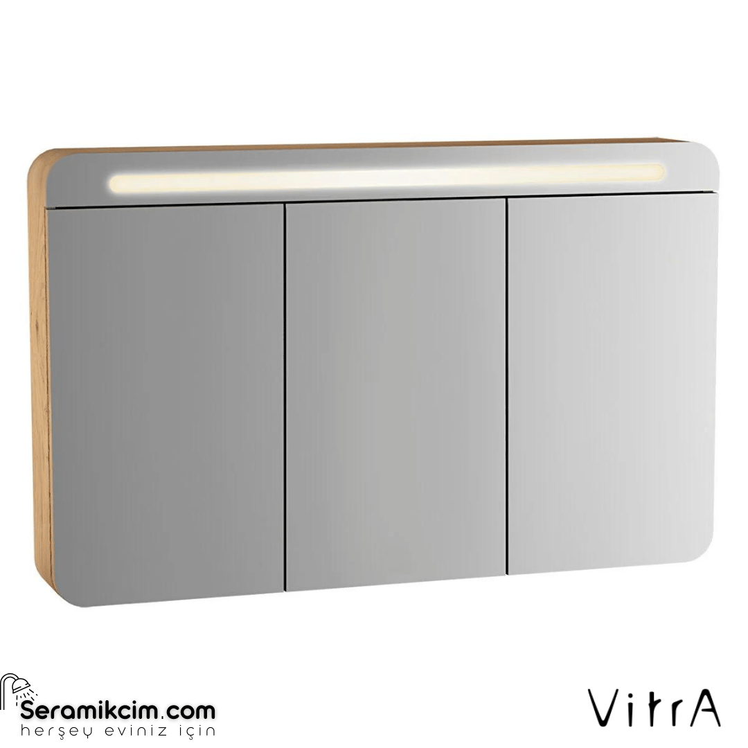 Vitra Sento Aydınlatmalı Dolaplı Ayna, 120 Cm, Açık Meşe