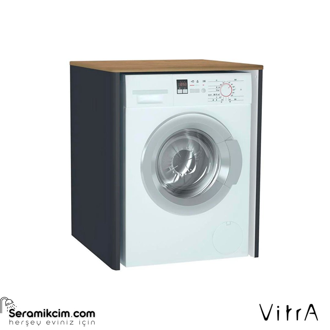 Vitra Sento Çamaşır Makinesi Dolabı, 70 Cm, Çamaşır Sepetsiz, Mat Antrasit