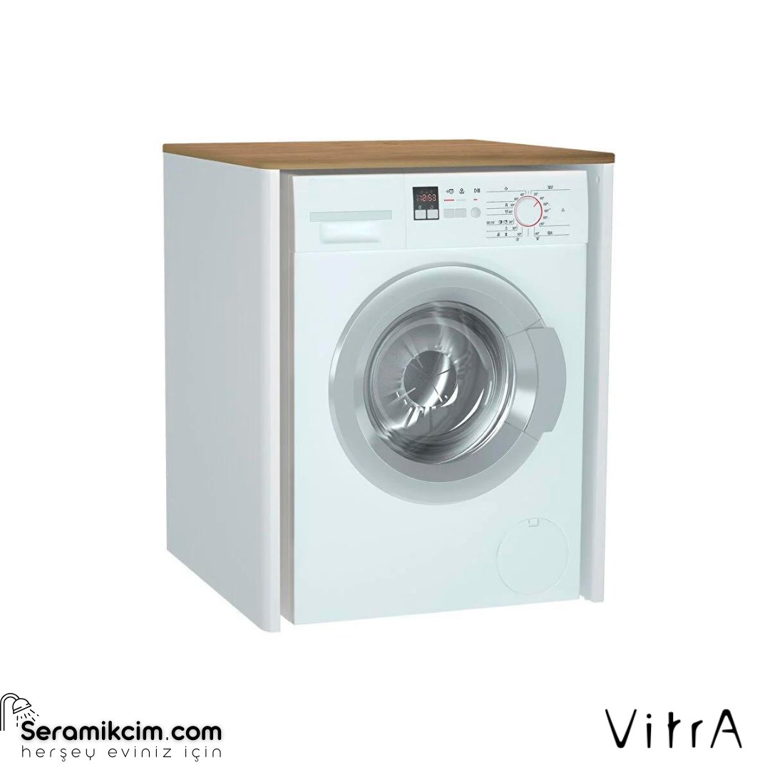 Vitra Sento Çamaşır Makinesi Dolabı, 70 Cm, Çamaşır Sepetsiz, Mat Beyaz
