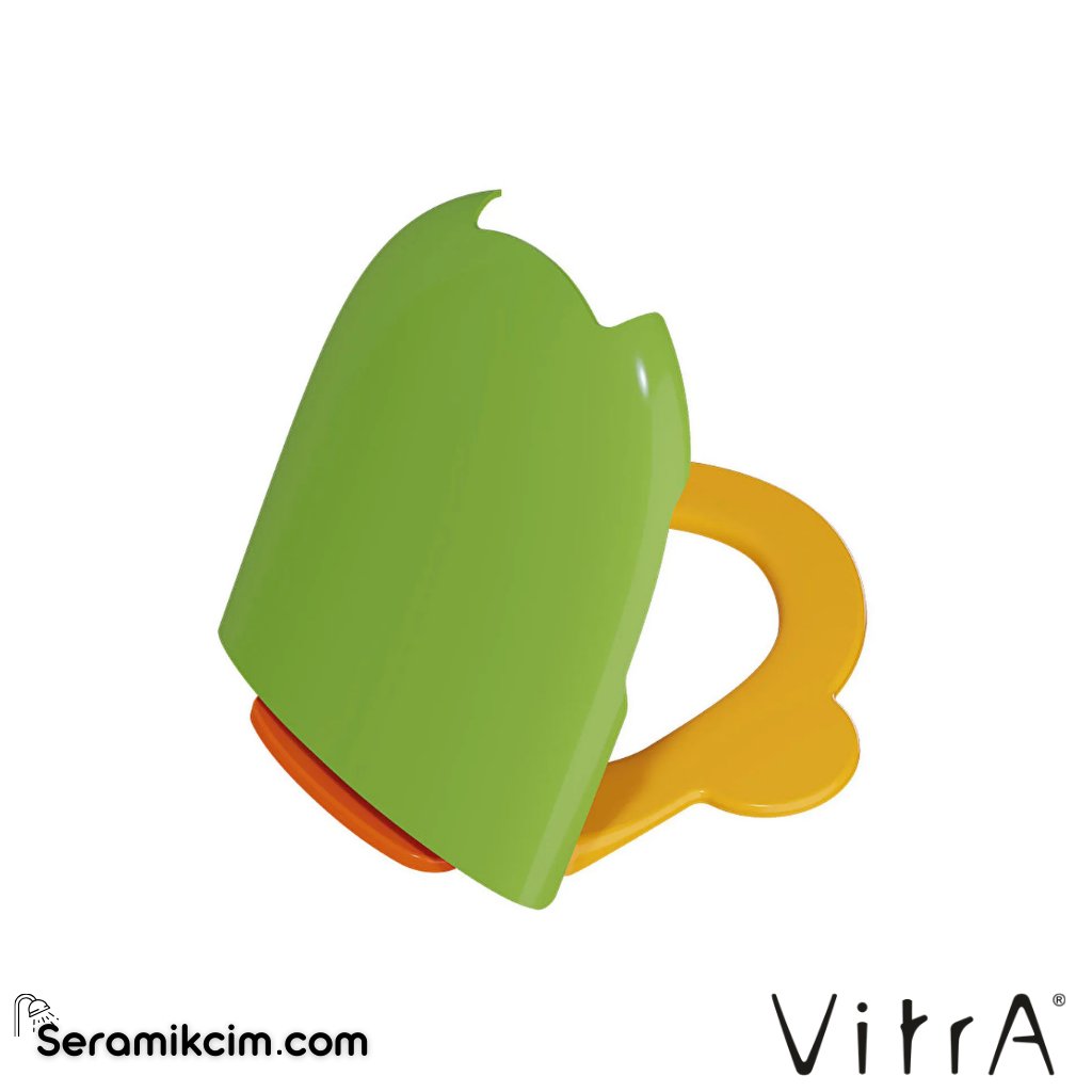 VitrA Sento Kids Klozet Kapağı Duroplast, Üstten Sıkmalı Yavaş Kapanır, Metal Menteşeli, Yeşil Sarı 133-101-009 - 133-101-009
