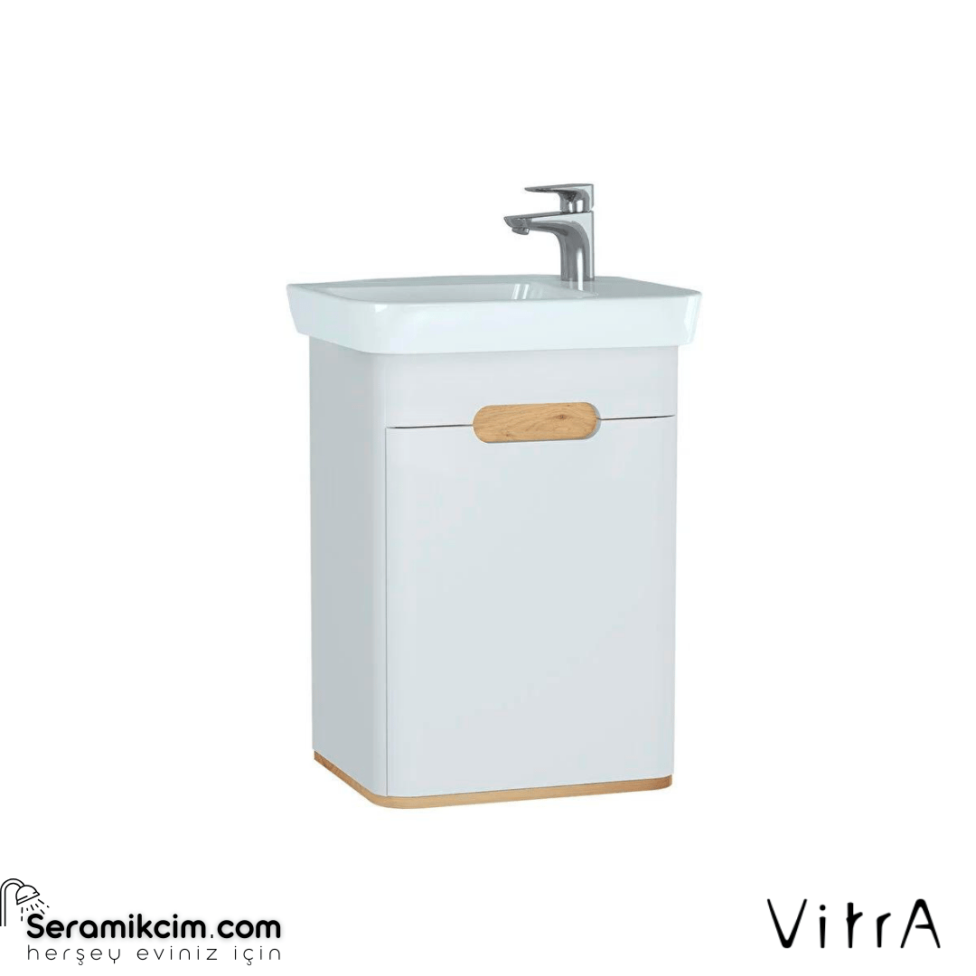 Vitra Sento Lavabo Dolabı, 50 Cm, Kapaklı, Ayaksız, Mat Beyaz, Sol