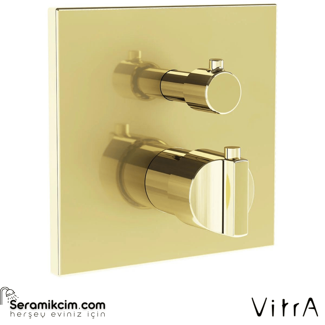 Vitra Suit Ankastre Duş Bataryası V-Box Sıva Üstü, Soft Altın