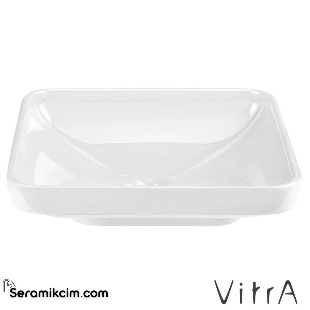VitrA Water Jewels Çanak Lavabo Dikdörtgen, 60x39 cm Armatür Deliksiz, Su Taşma Deliksiz, Clean, Beyaz - 4442B403-1361