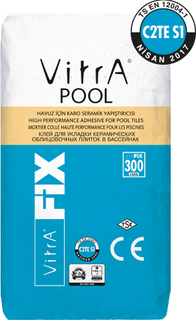 VitrAFix Pool Gri C2TE S1 Sınıf 25 kg Flex Seramik Yapıştırıcı
