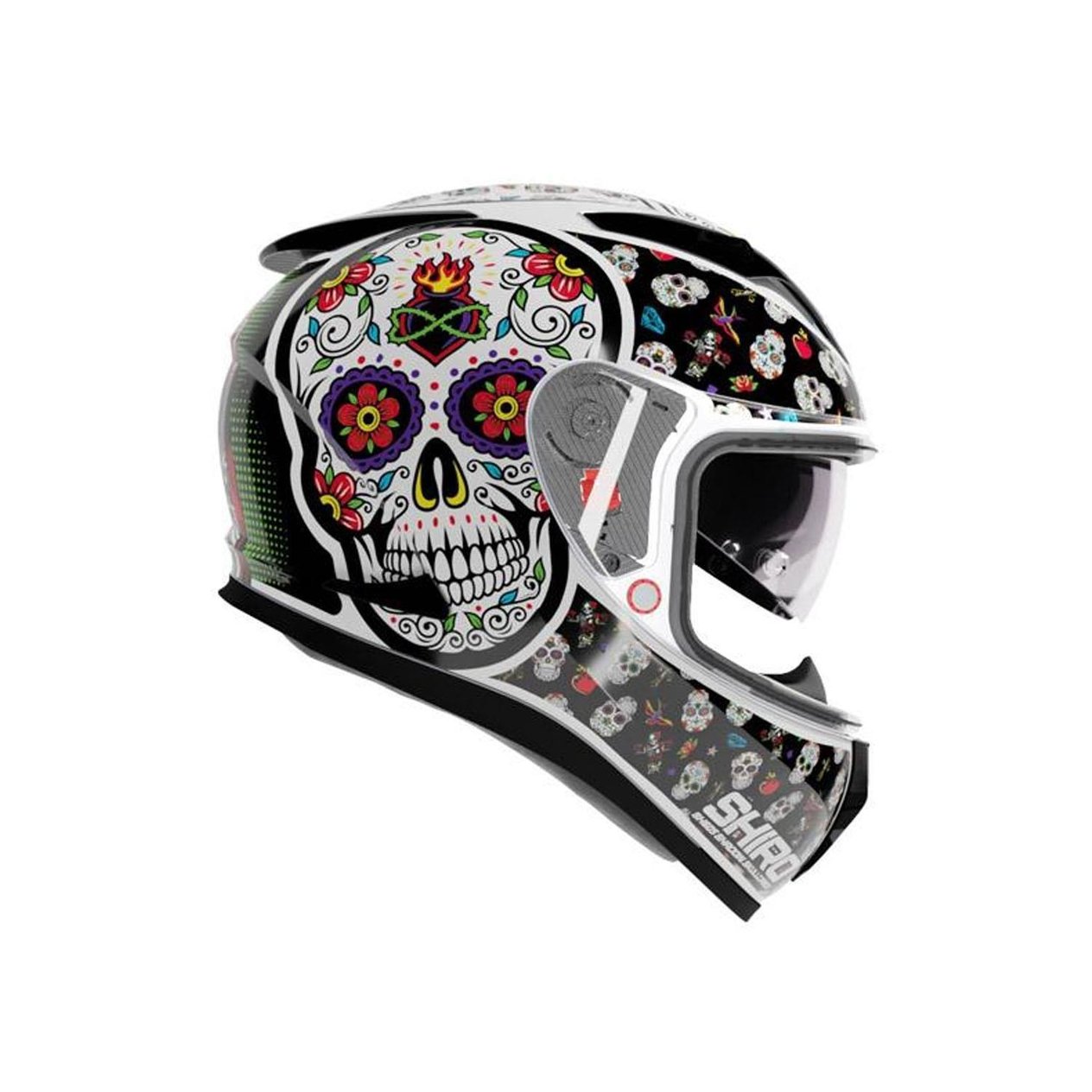 Shiro SH-605 Skull Candy Kapalı Motosiklet Kaskı