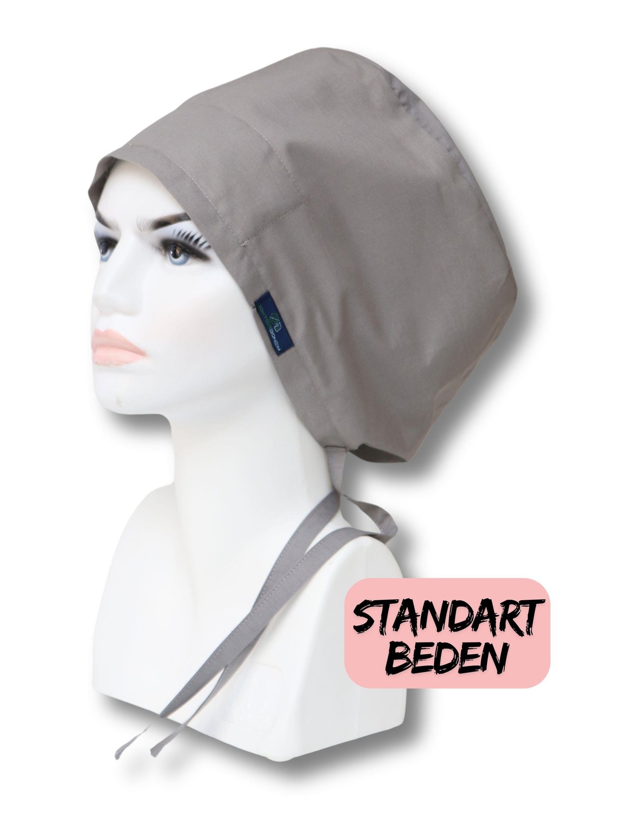 Standart Beden Gri Tek Renk Cerrahi Bone Doktor Hemşire Sağlıkçı Hastane Bonesi