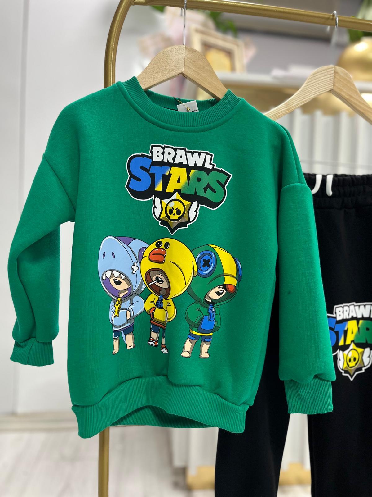 Brawl Stars Yeşil Erkek Çocuk Şardonlu Eşofman Takımı