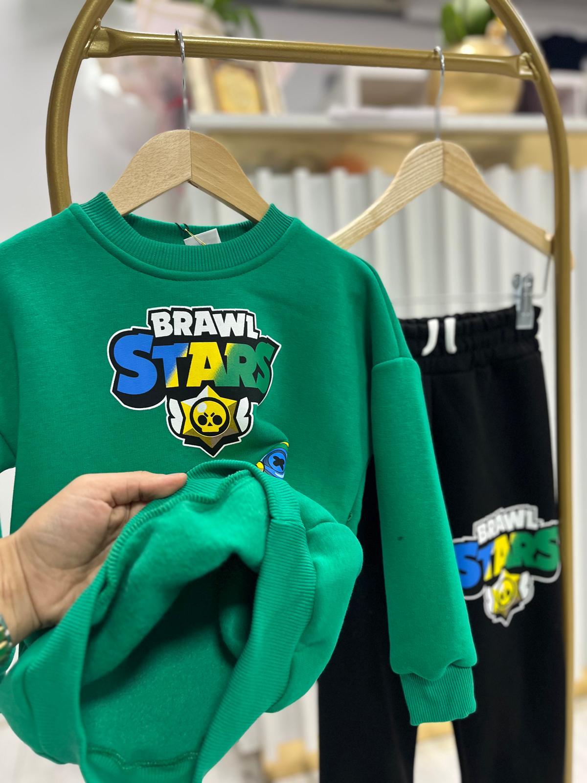 Brawl Stars Yeşil Erkek Çocuk Şardonlu Eşofman Takımı