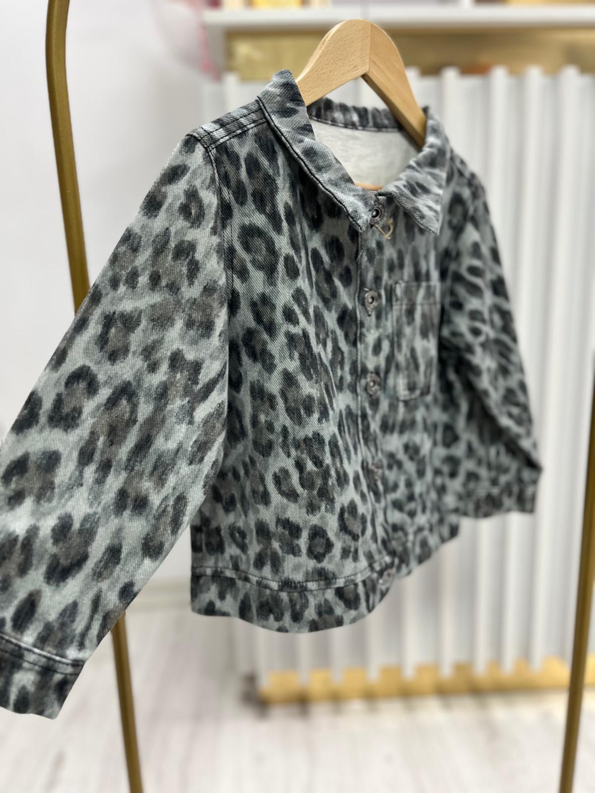 Kız Çocuk Leopar Desen Ceket