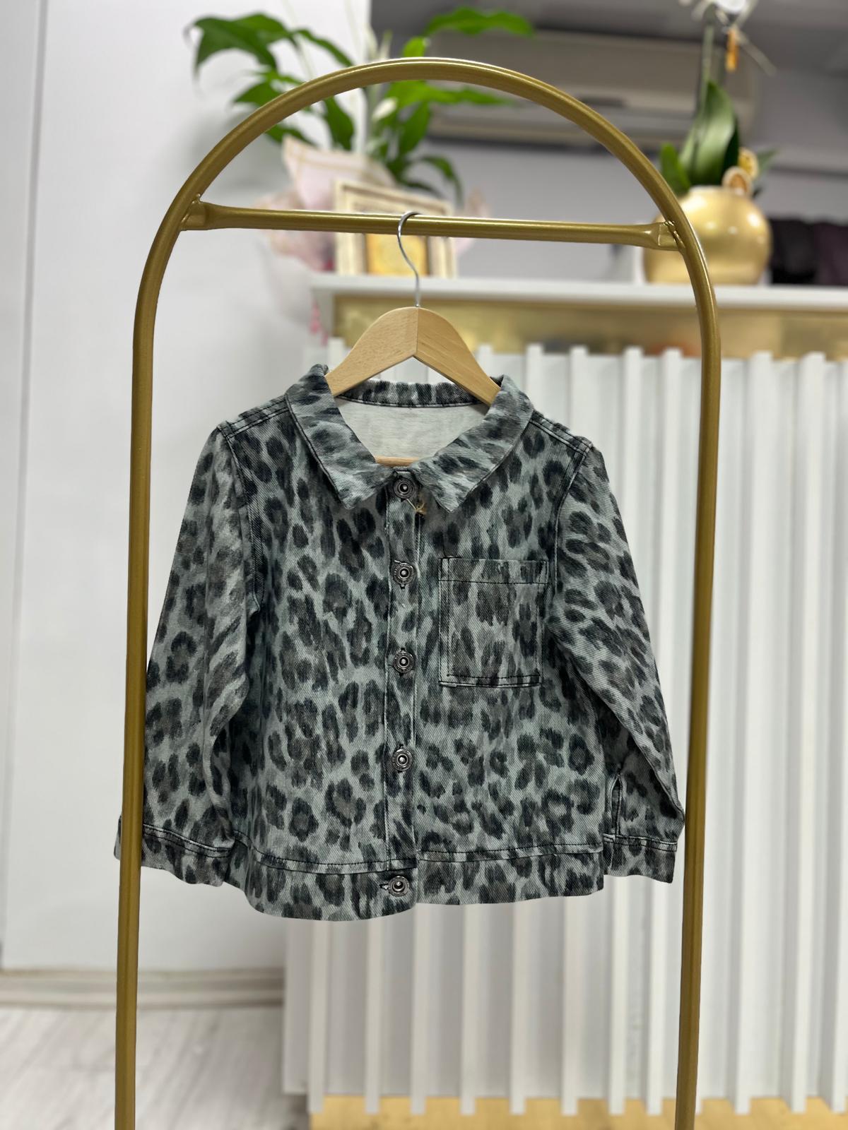 Kız Çocuk Leopar Desen Ceket