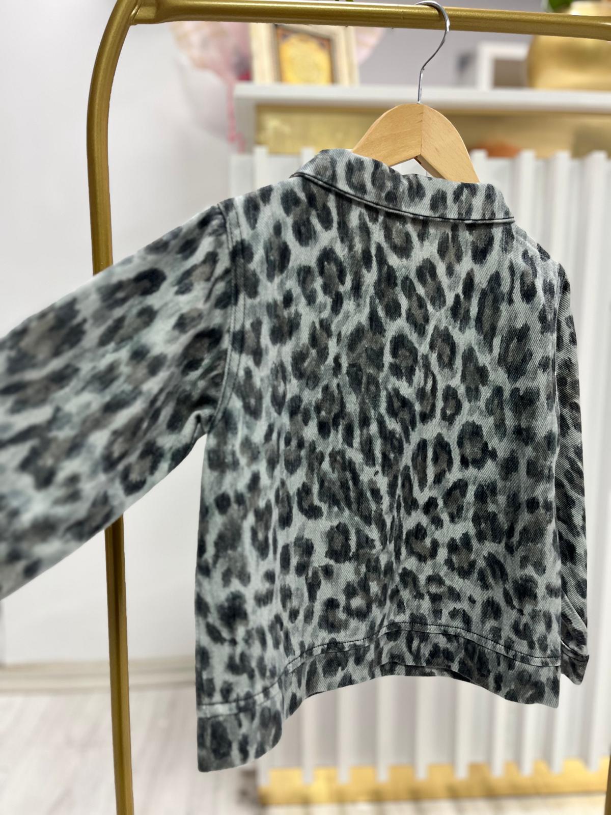 Kız Çocuk Leopar Desen Ceket