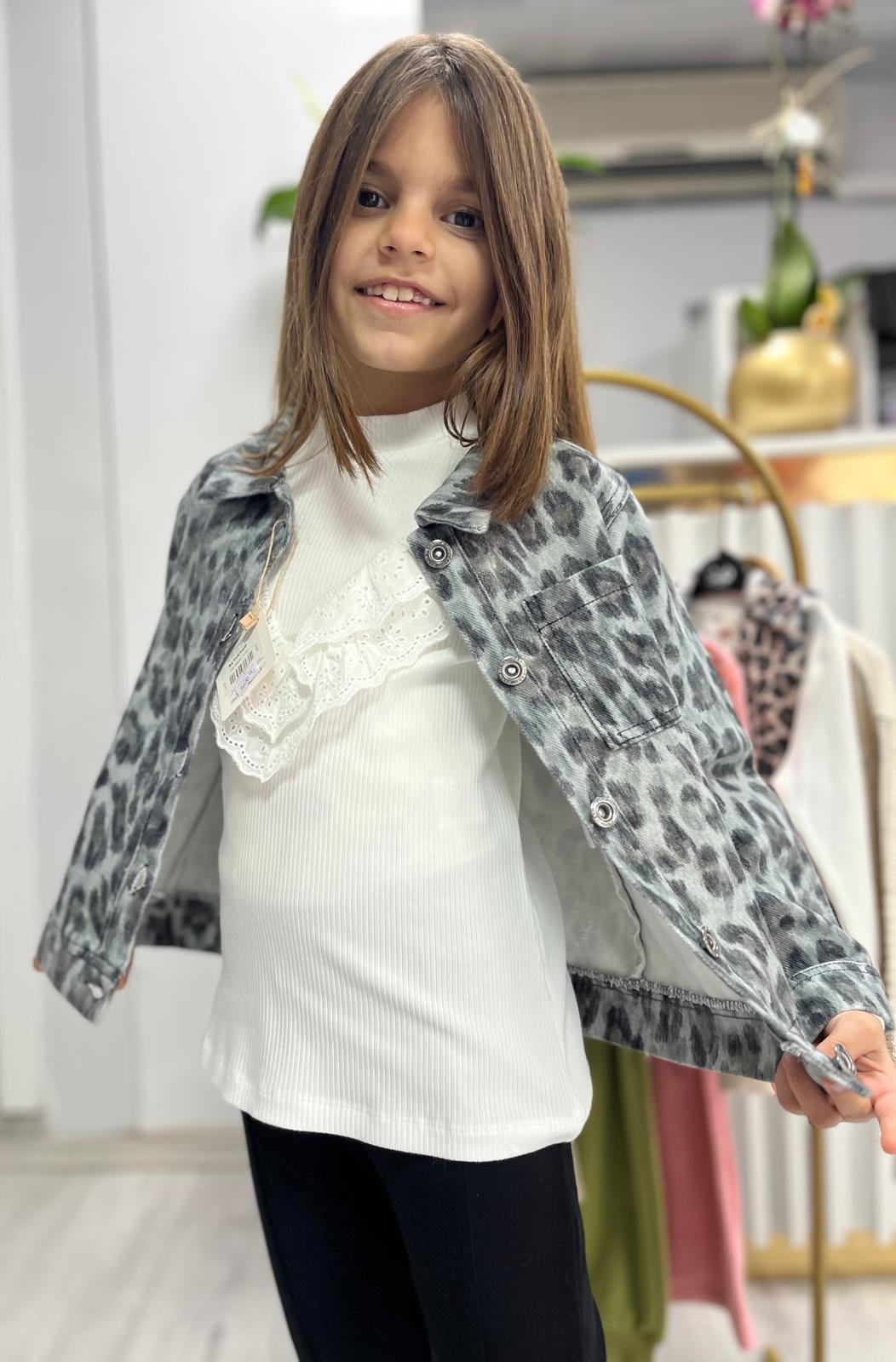 Kız Çocuk Leopar Desen Ceket