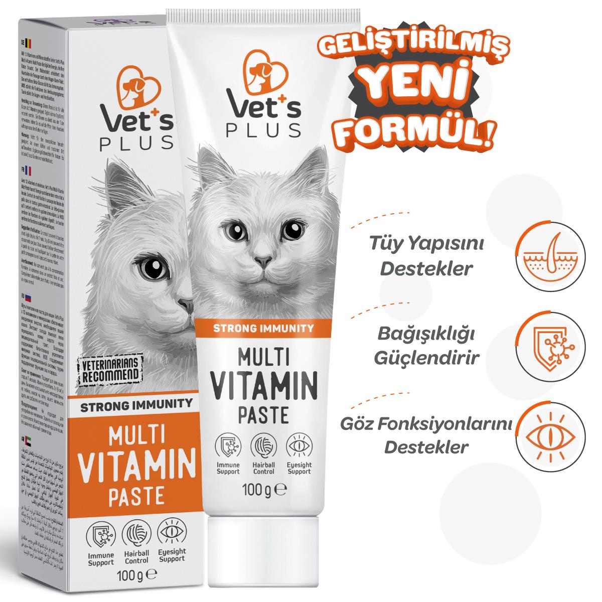 Vets Plus Multi-Vitamin Taurinli Malt Kedi Macunu 100gr