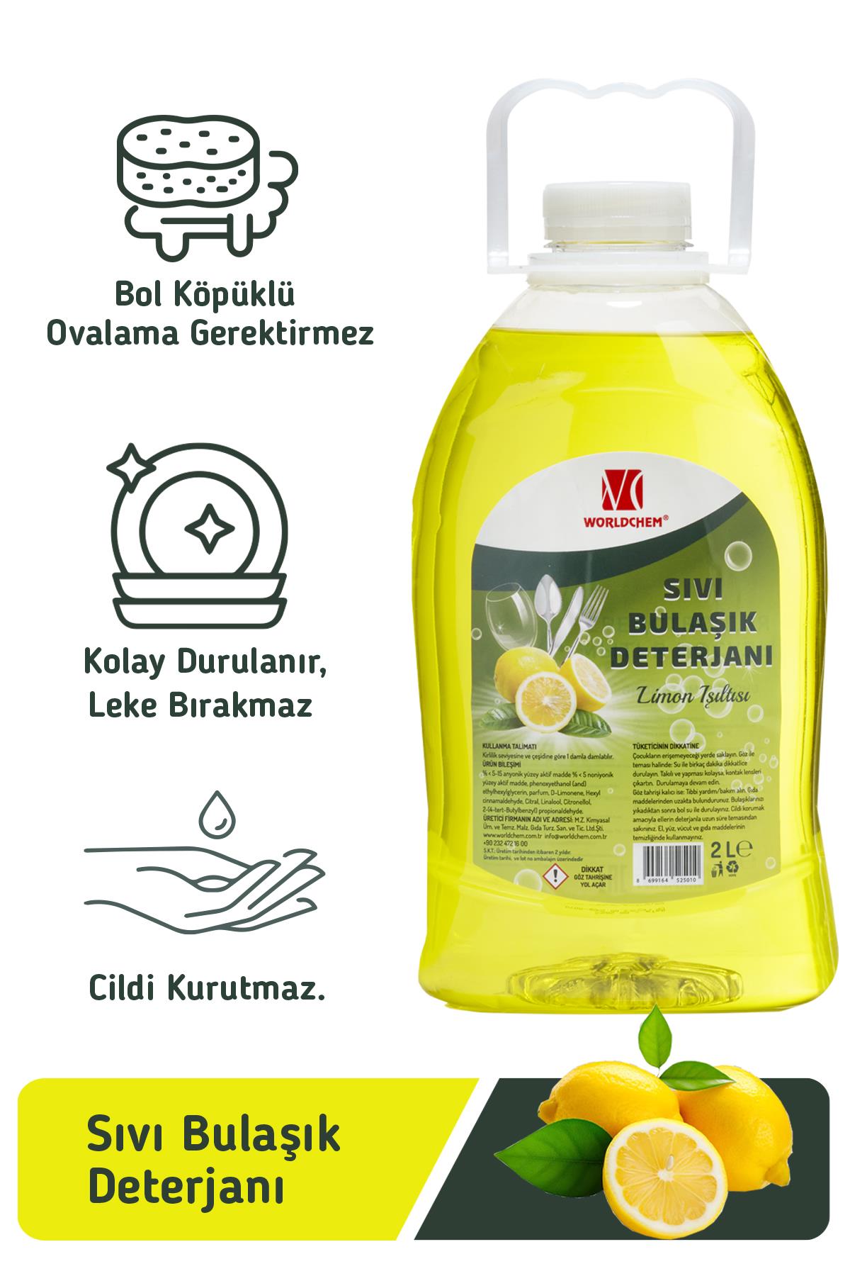 Liquid Dishwasher Detergent Lemon Shine Yellow 2 Lt