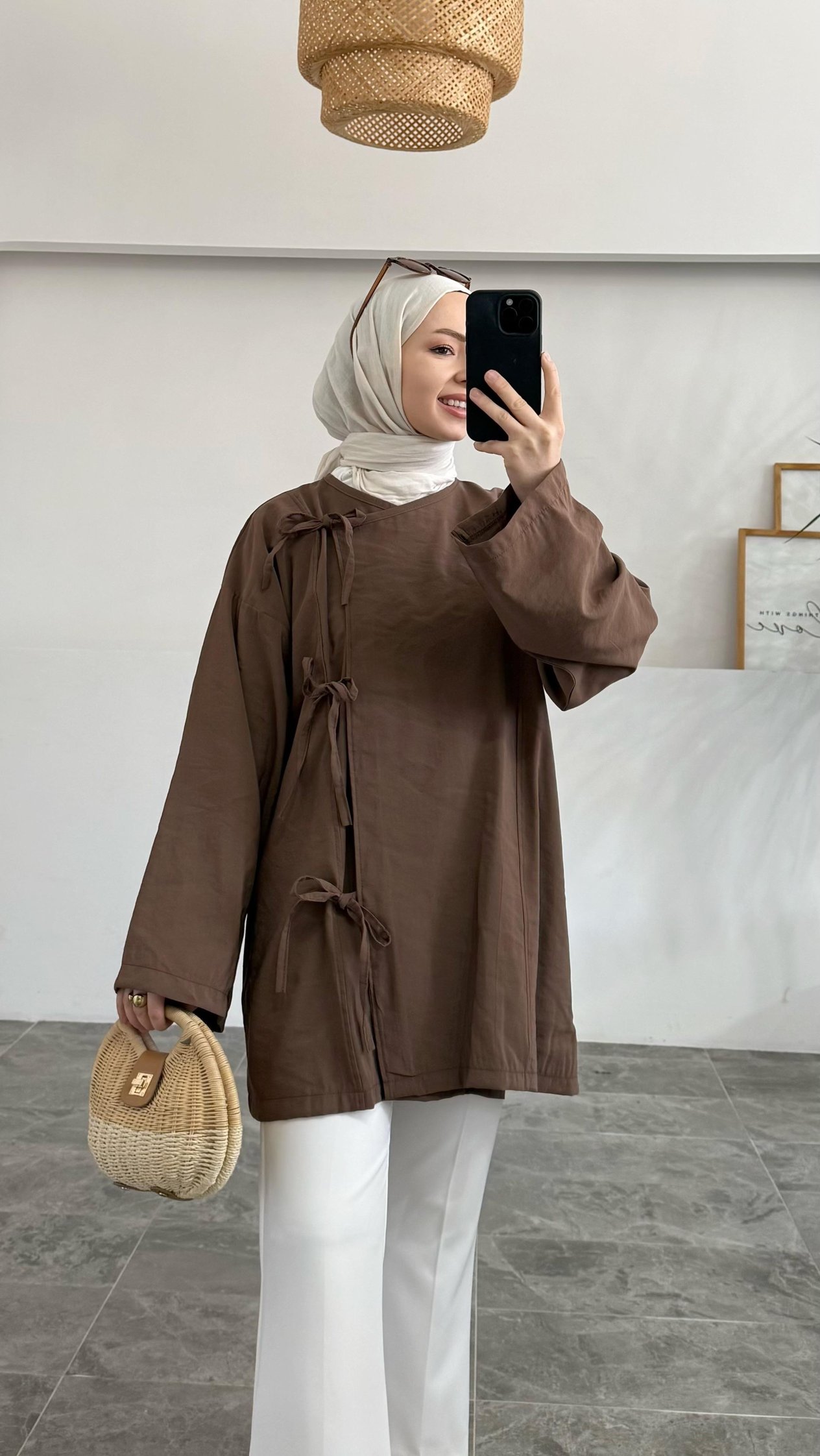 Alins Pinterest Model Kahverengi Kimono