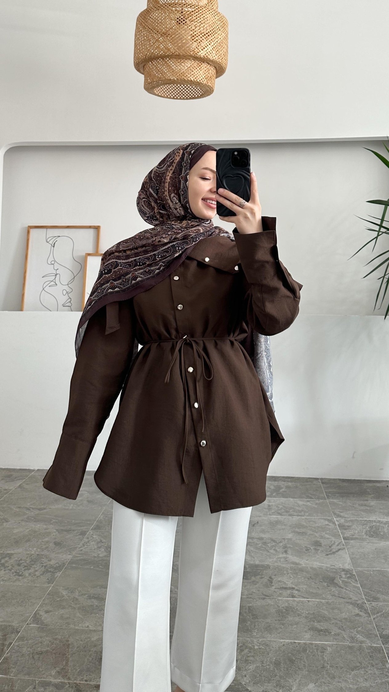 Kayna Tasarım Kahverengi Tunik