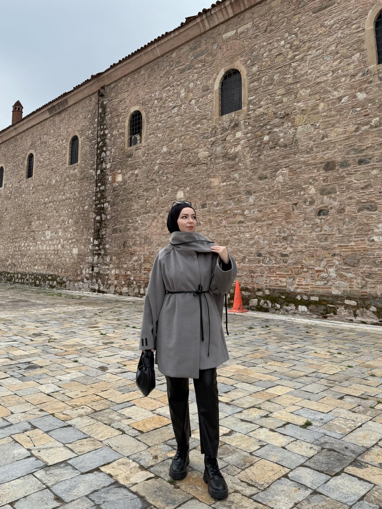 Sagne Atkılı Premıum Gri Kaban