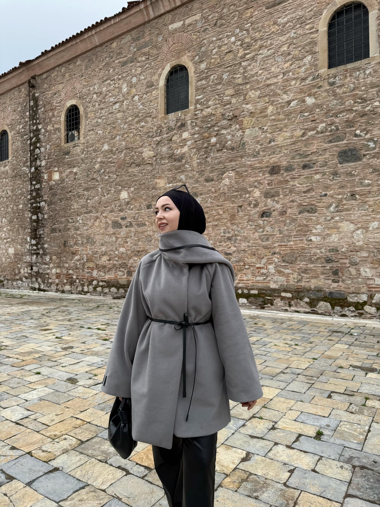 Sagne Atkılı Premıum Gri Kaban