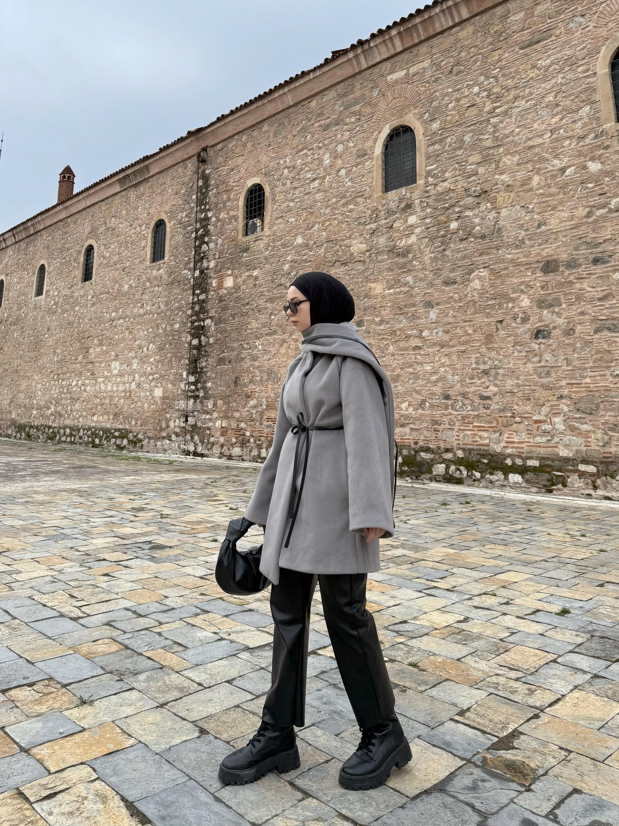 Sagne Atkılı Premıum Gri Kaban