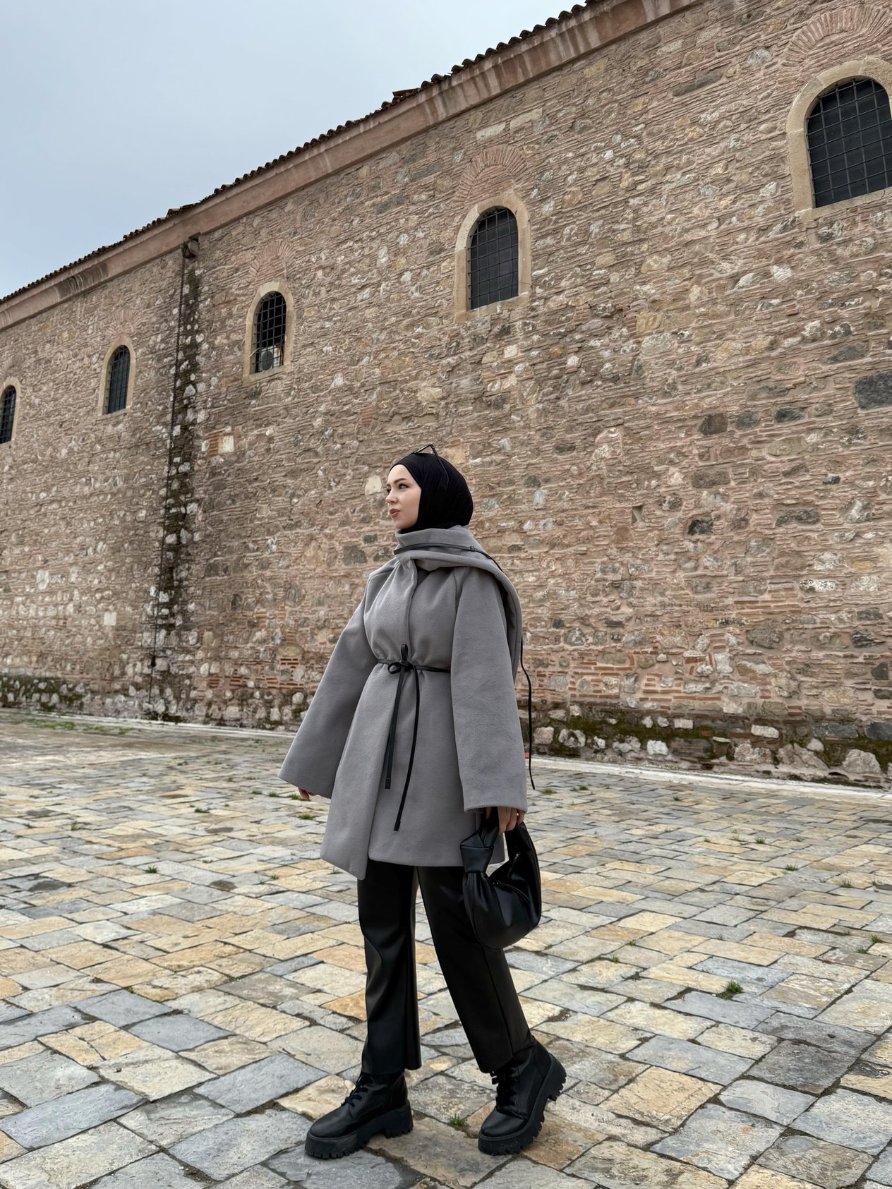Sagne Atkılı Premıum Gri Kaban
