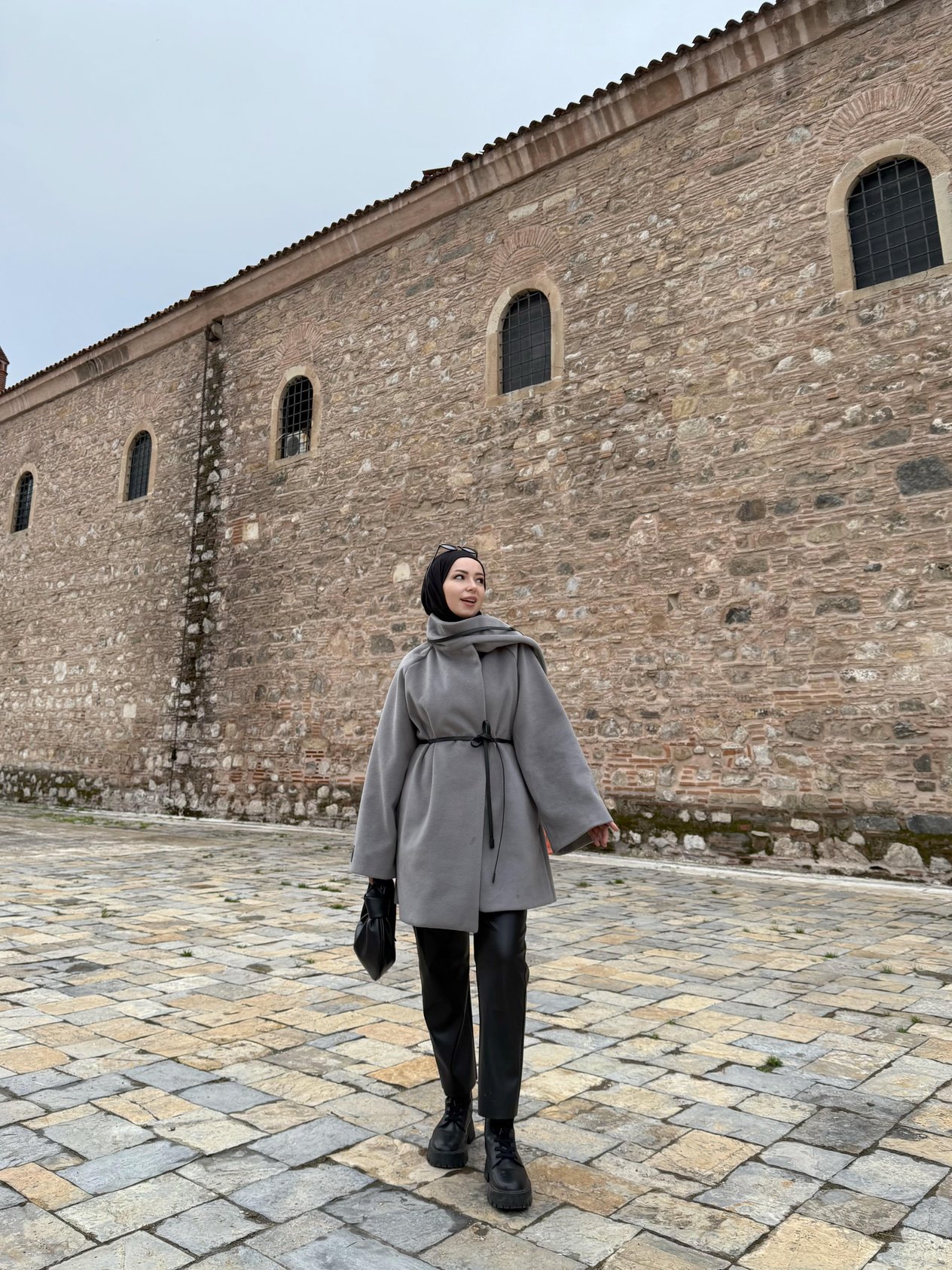 Sagne Atkılı Premıum Gri Kaban