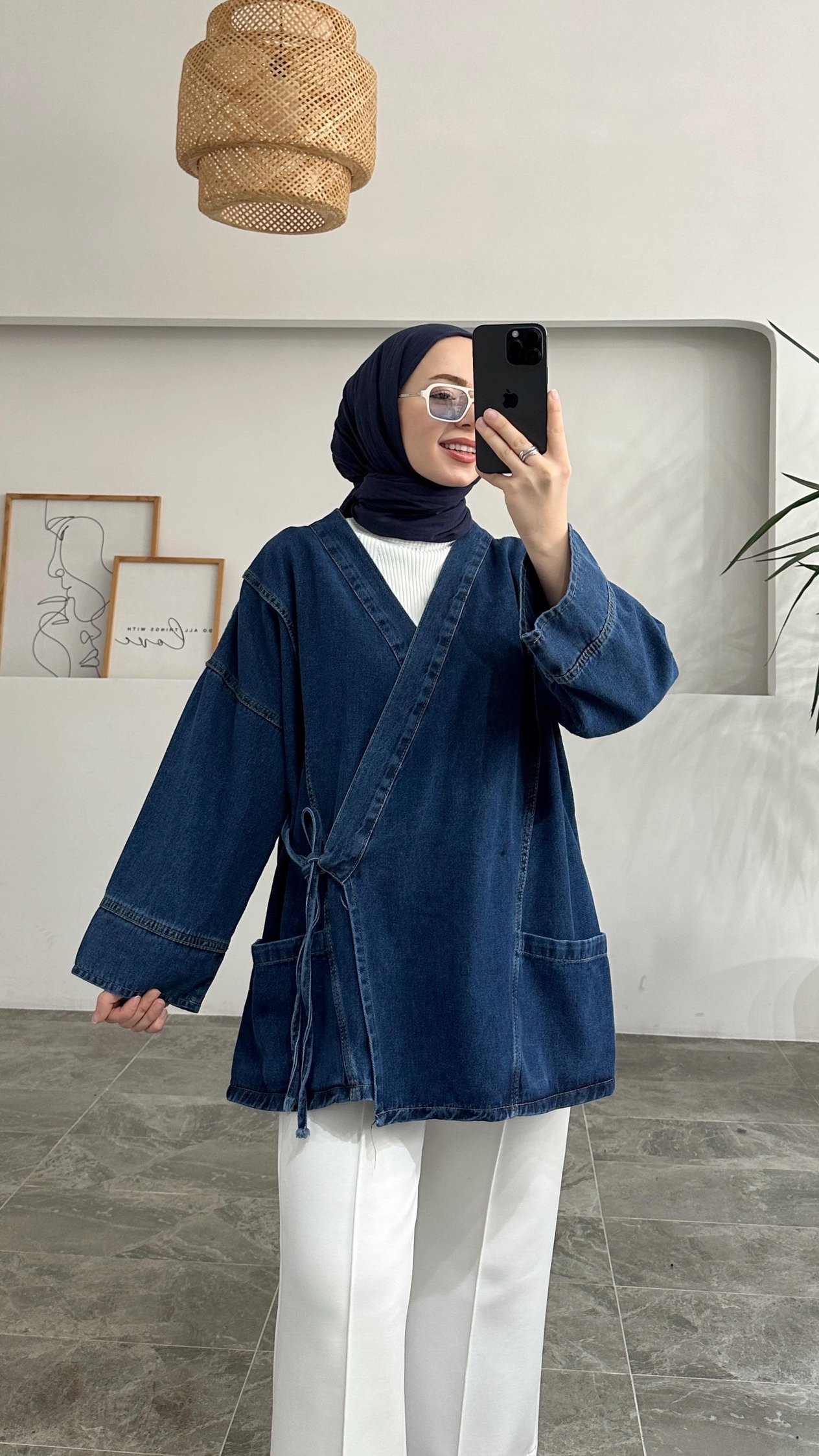 Saller Pinterest Model Koyu Mavi Kot Ceket