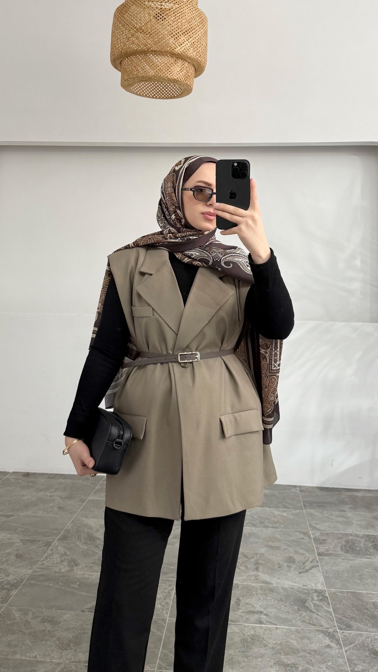 Tegga Pinterest Kemerli Blazer Vizon Yelek