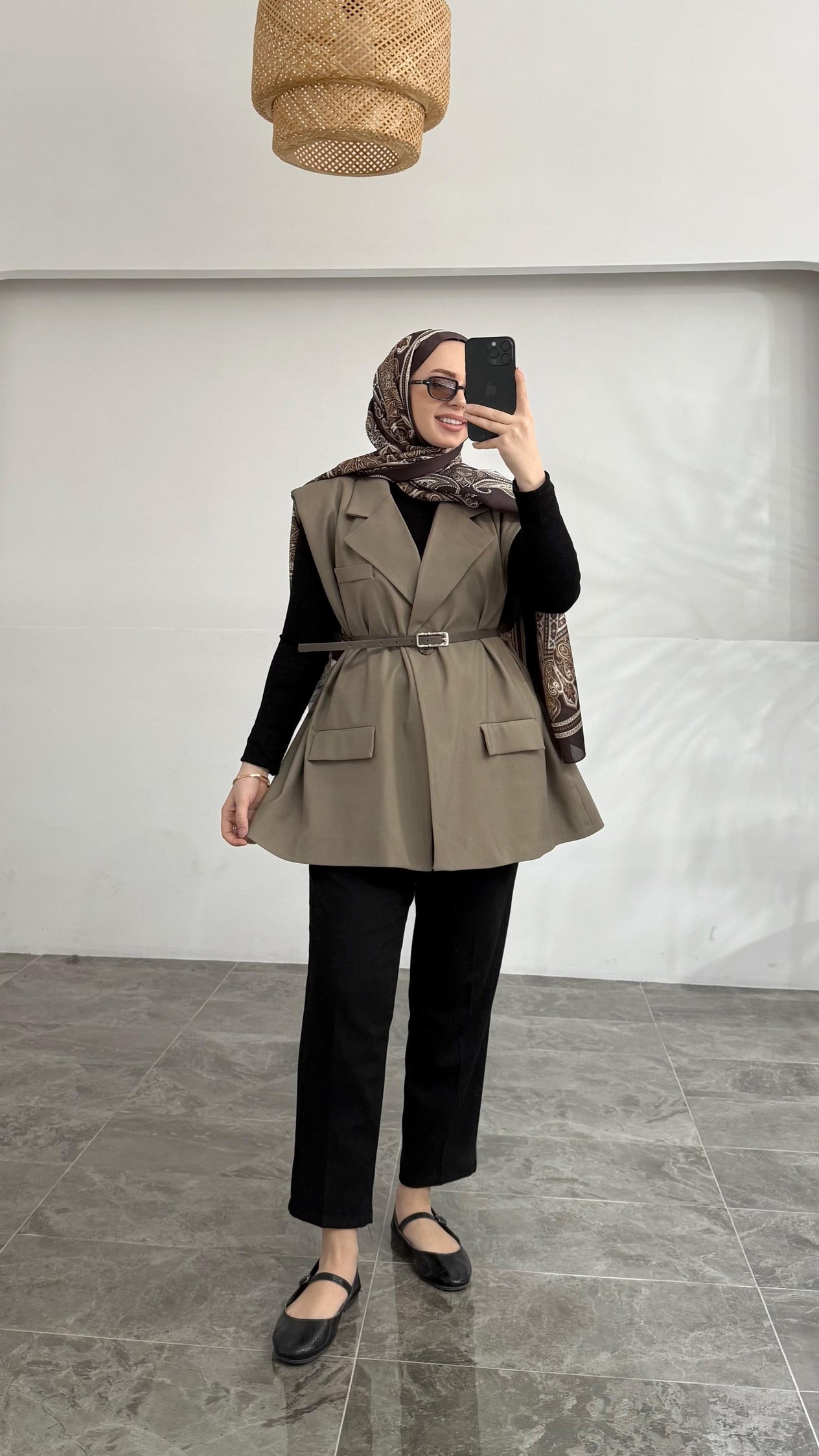 Tegga Pinterest Kemerli Blazer Vizon Yelek