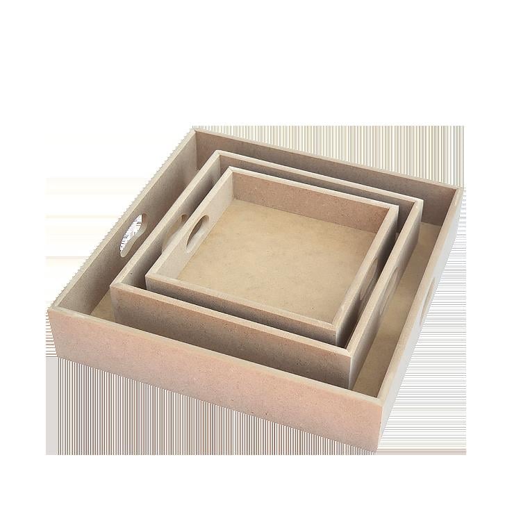 MDF OBJE- 25*25 KARE TEPSİ