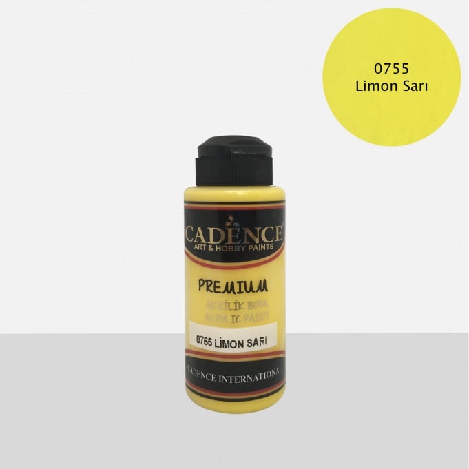 PREMIUM AKRİLİK BOYA 0755 LİMON SARI 120ML