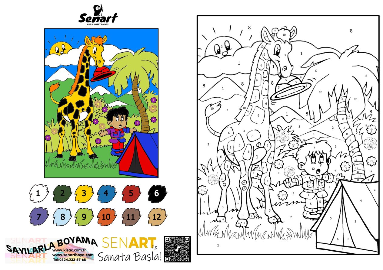 SENART SAYILARLA BOYAMA SETİ 006 ZÜRAFA 35*50