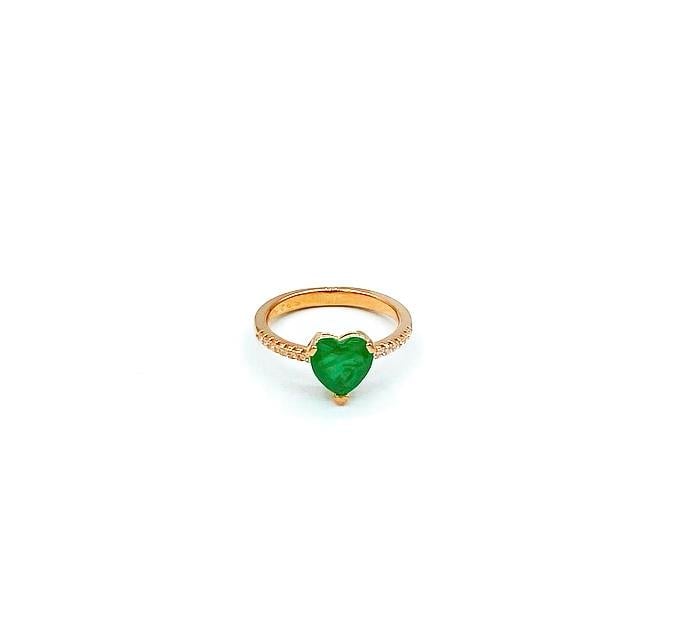 Yeşil Paraiba Heart Yüzük
