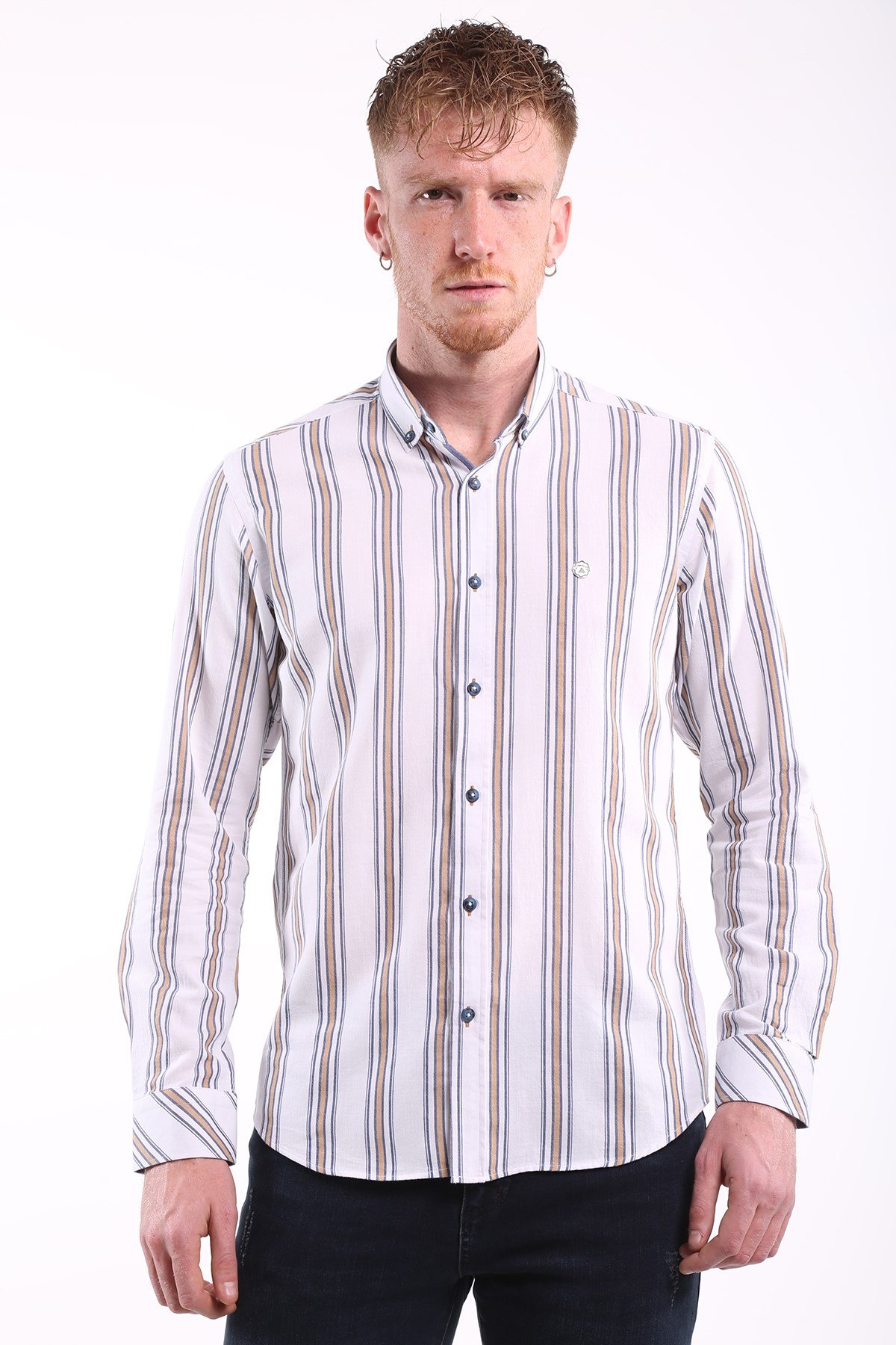 intersivinİntersivin Erkek Çizgili Slim Fit Gömlek