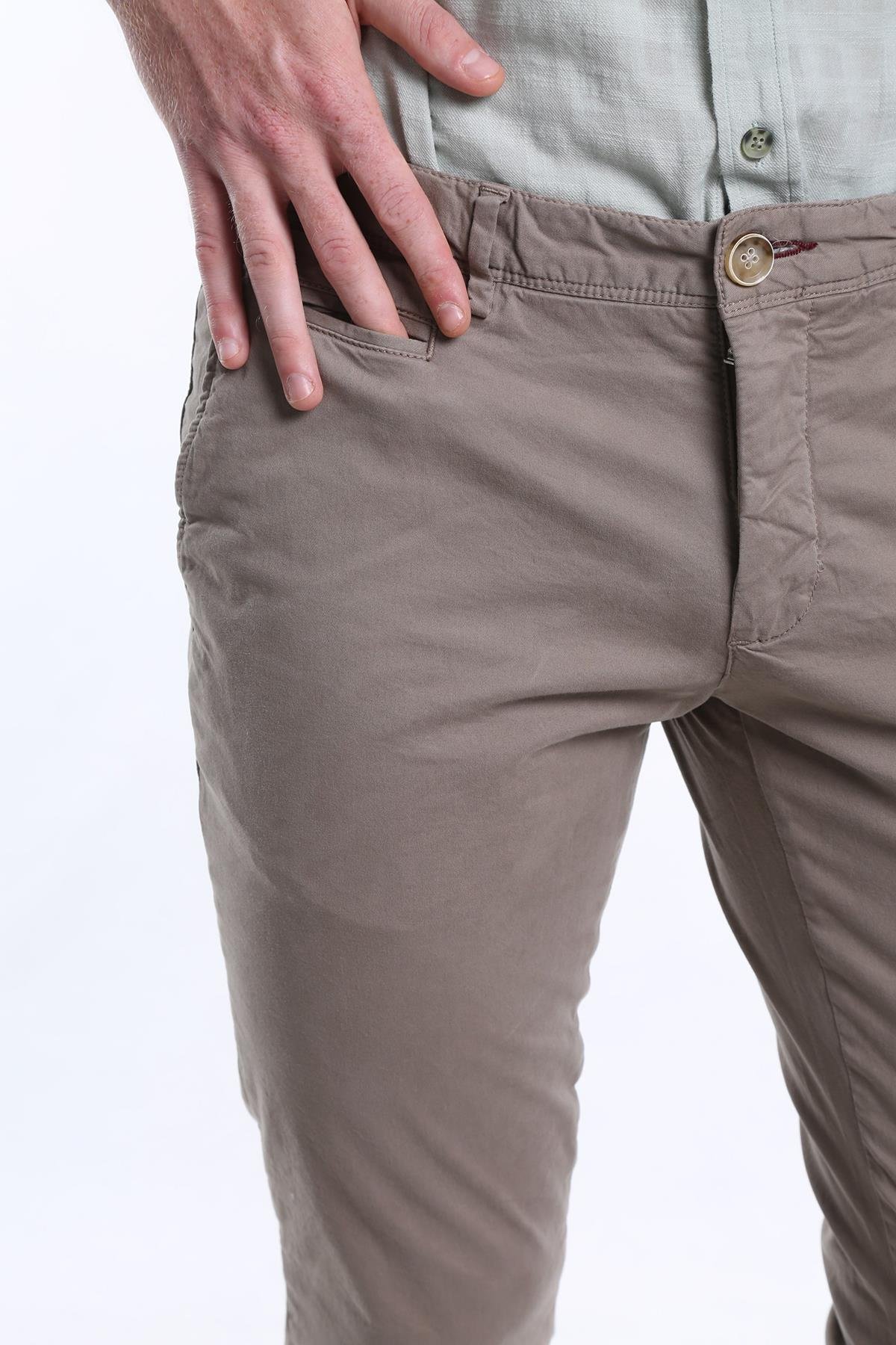 intersivinİntersivin Slim Fit Pamuklu Likralı Toprak Erkek Pantolon 