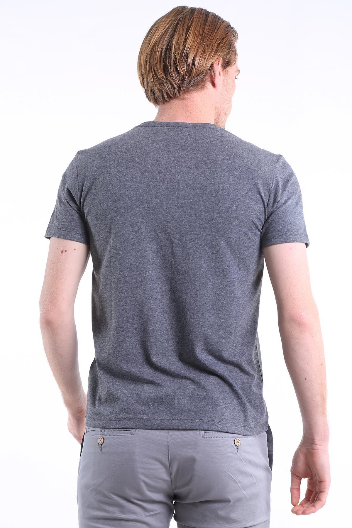 intersivinİntersivin Slim Fit Pamuklu V Yaka Erkek T-Shirt
