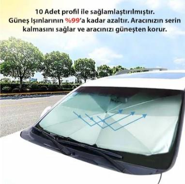 Araç Ön Cam Katlanabilir Şemsiye Güneşlik 125 x 65 CM