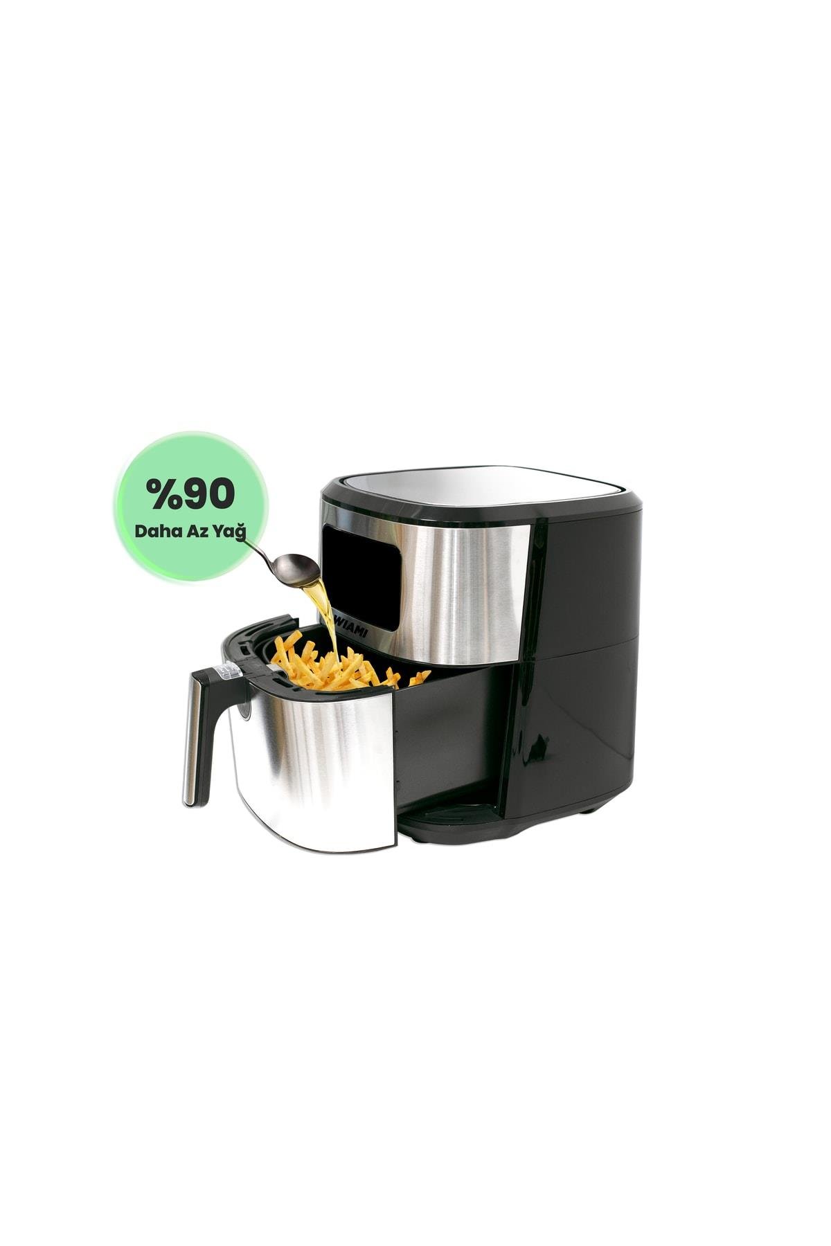 Airfryer 6.5 L Akıllı Yağsız Hava Fritözü Metallıc