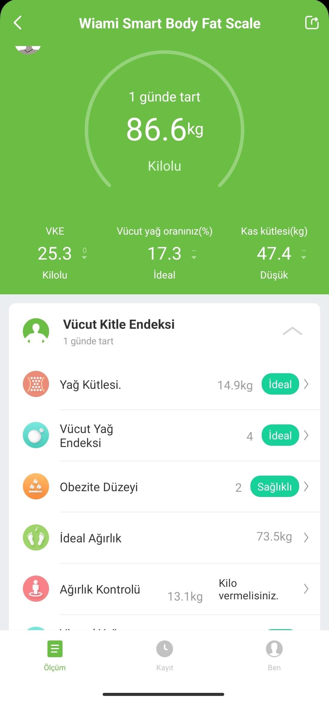 Akıllı Yağ Ölçer Bluetooth Tartı