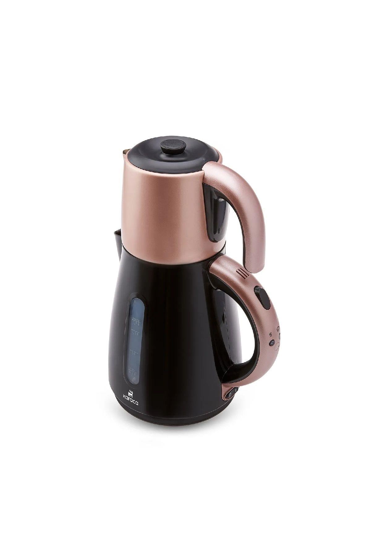 Daystar Çelik Demlikli 2 In 1 Çay Makinesi Ve Su Isıtıcı Kettle Rosegold