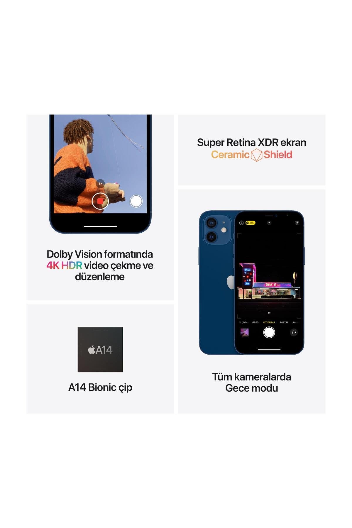 iPhone 12 64 GB Beyaz Cep Telefonu Aksesuarsız Kutu (Apple Türkiye Garantili)
