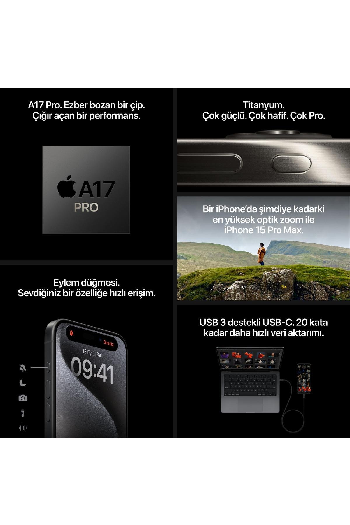 iPhone 15 Pro 256 GB Natürel Titanyum