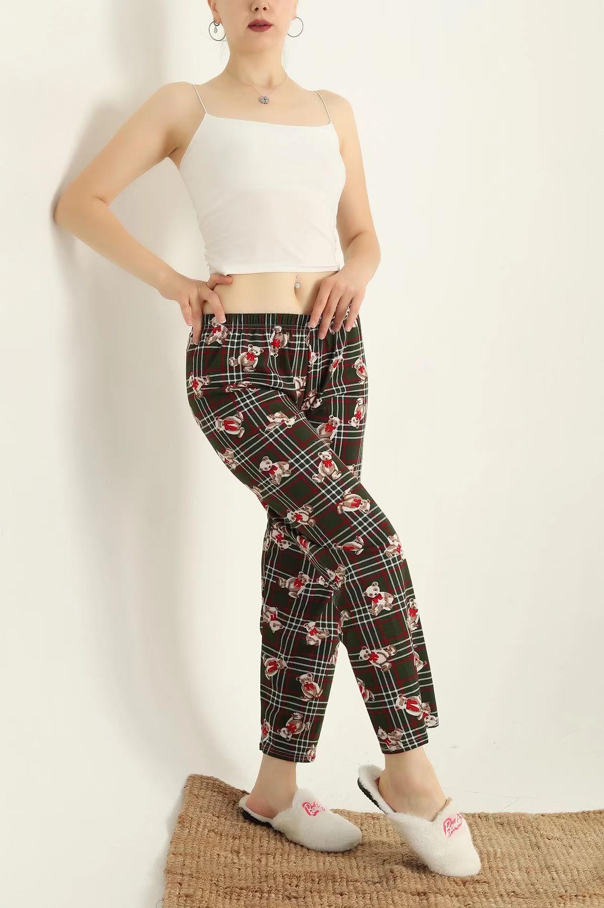 Ayıcık Desenli Pijama Altı Lacivert