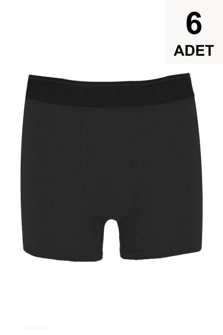 6 Adet Erkek Çocuk Boxer - Siyah