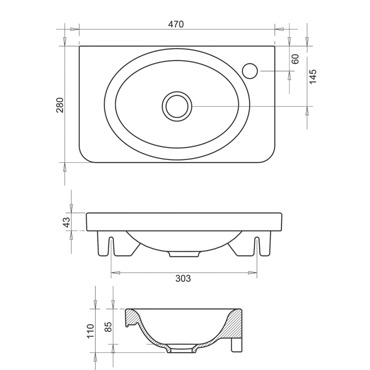 Turavit Siena 28*47 cm Lavabo 