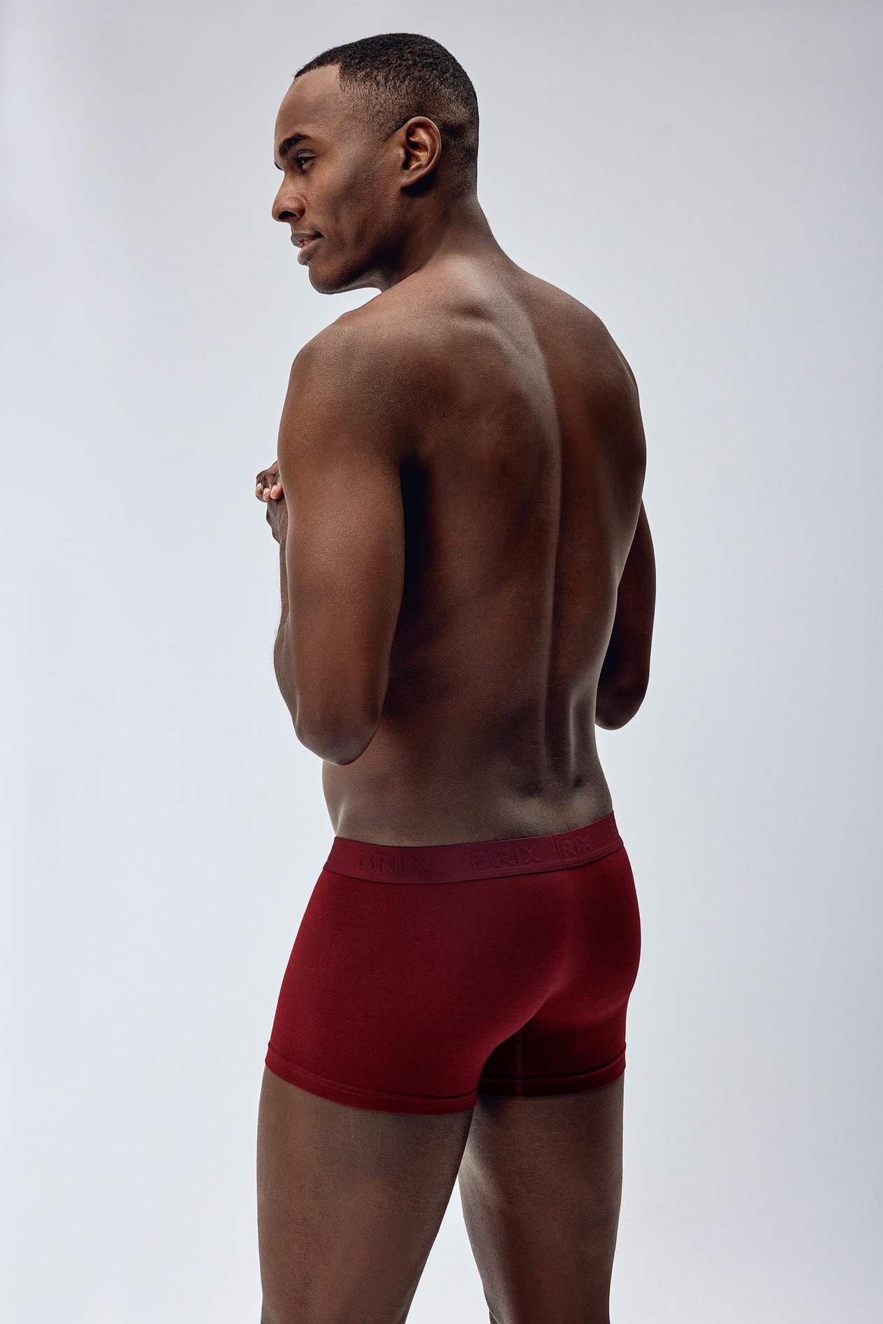Brix Bordo Renk Erkek Modal Kısa 3'lü Boxer