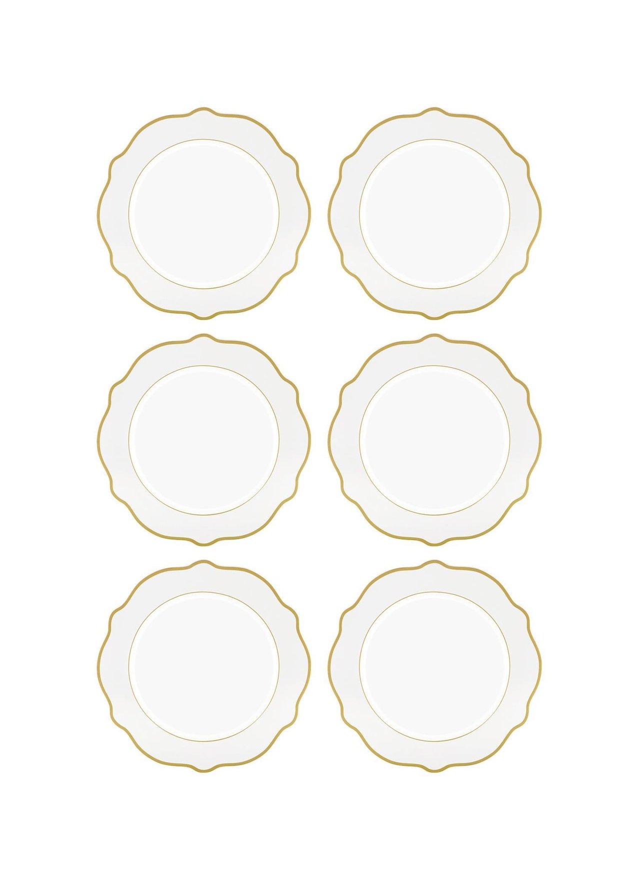 Pasta Tabağı Seti The Mia Jaswely Pasta Tabağı 6 Parça Beyaz 21 Cm