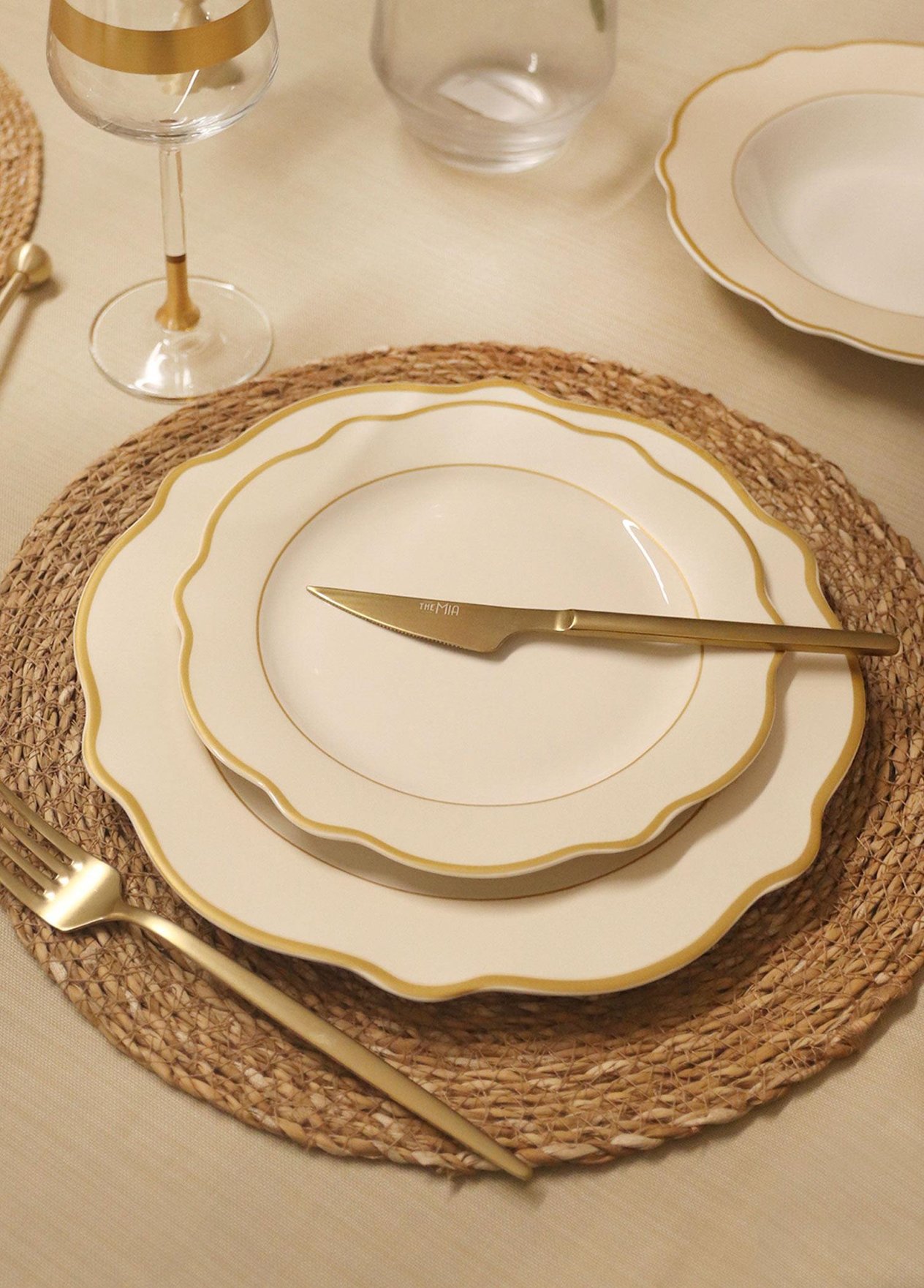 Pasta Tabağı Seti The Mia Jaswely Pasta Tabağı 6 Parça Beyaz 21 Cm