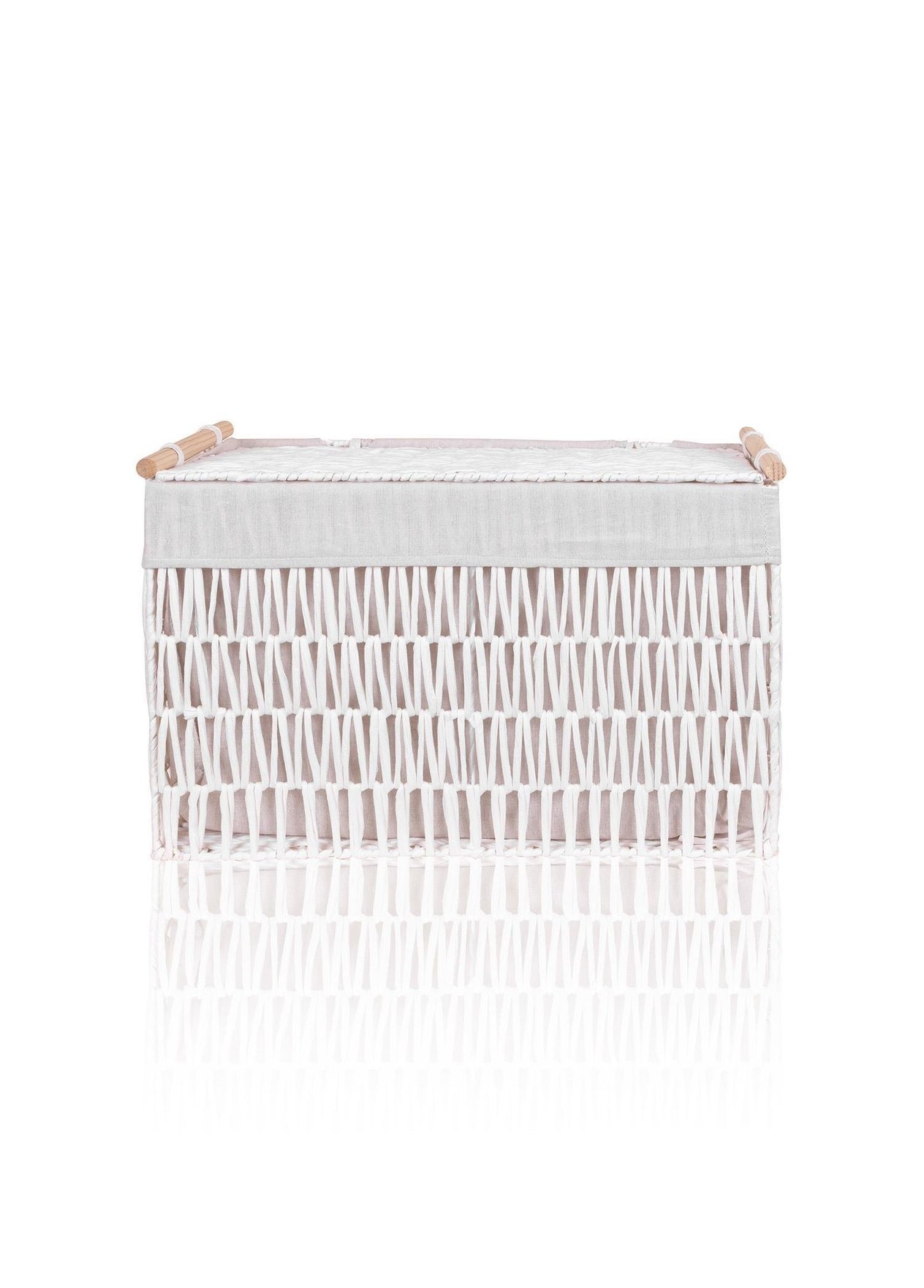 Sepet The Mia Cesta Hasır Organizer Sepet Beyaz 57x36x37 cm